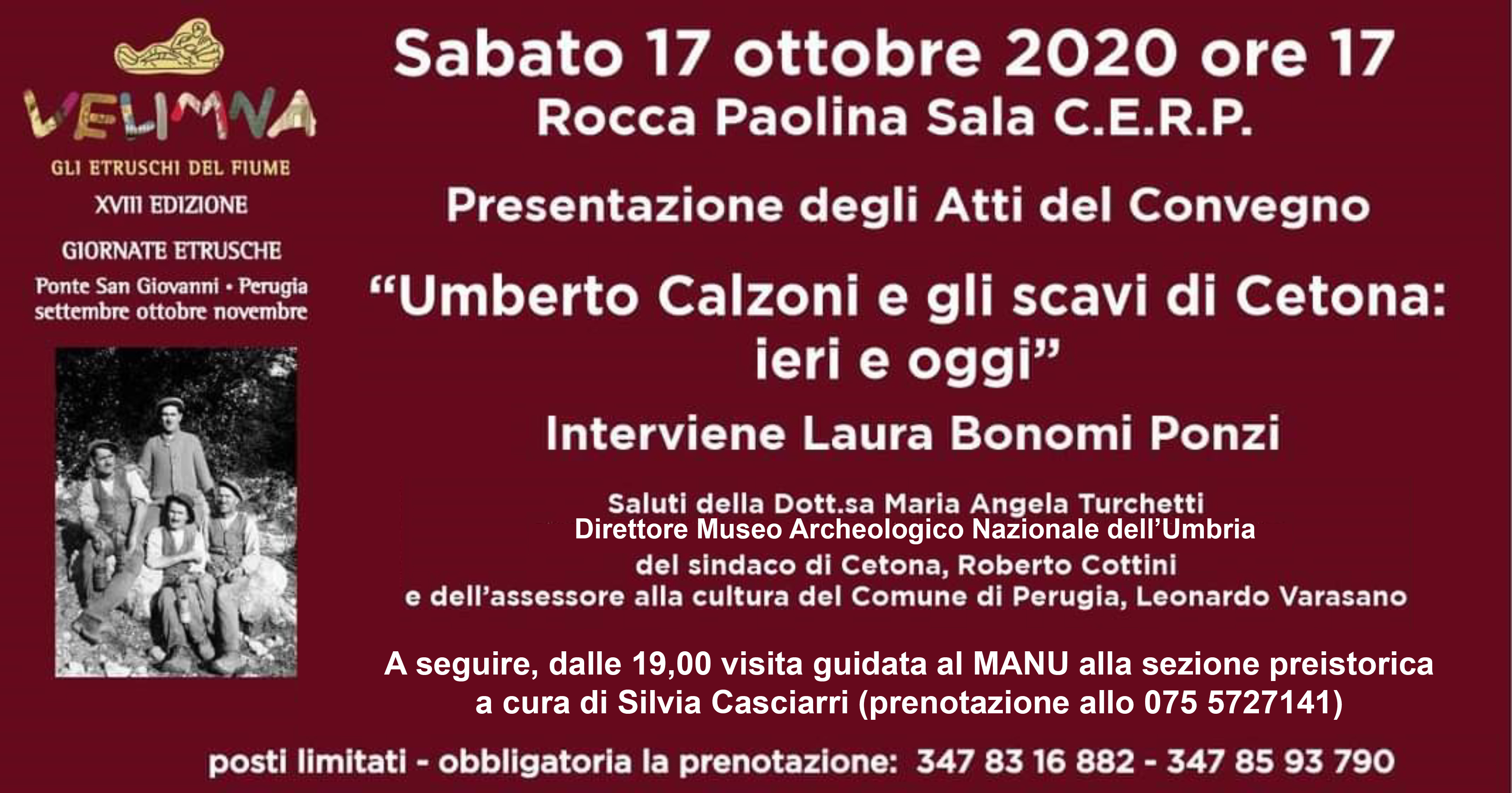 MANU e Sala C.E.R.P. Rocca Paolina, sabato 17 ottobre