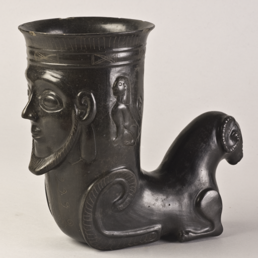 fig. 6 Rython di bucchero a stampo dalla Tomba K136 (VI sec. a.C.)